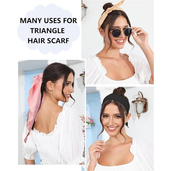 Women Head Scarf 3Pcs Polyester Tie-Back Boho Floral Hair Bandanas
